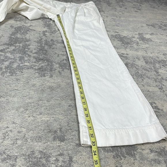 New Paige Pleated Leenah Pearl Chain Jeans White French Ivory Sz 28 - Picture 10 of 16